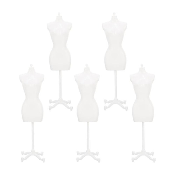 5 kpl nukkevaateteline Miniatyyri mallinukkejalusta Mekkoteline