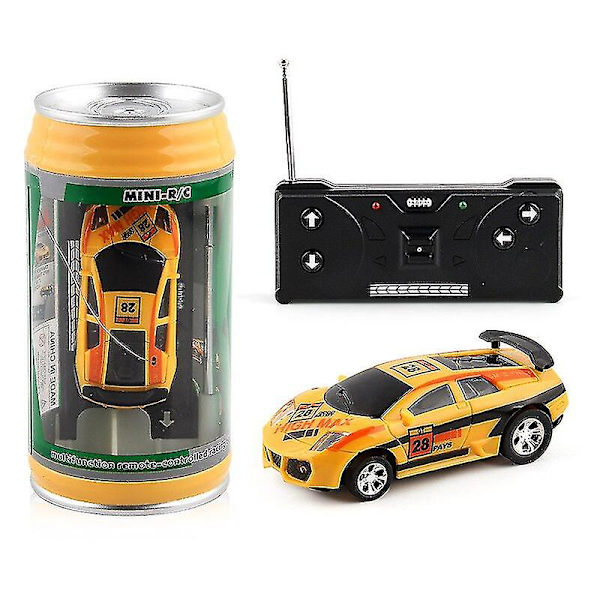 Radiofjärrkontroll Micro Racing Can Rc Bil för barn yellow