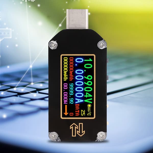 Typ C Digital LCD-skärm USB-testare Spänningsström Effektmätare Multimeter (TC66)