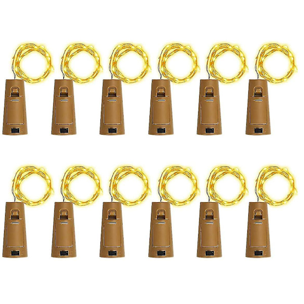 12 X 20 Led Cork Flask Lampor Med Batteri Bröllop Dekoration