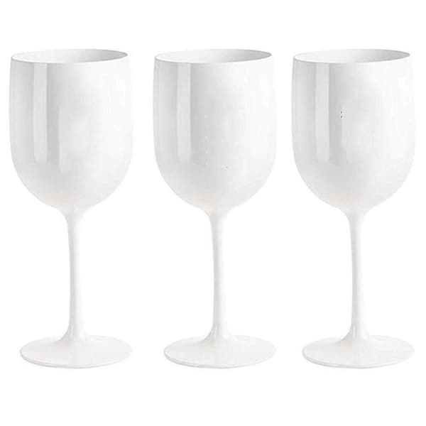 Eleganta och okrossbara vinglas, plastvinglas, mycket splittersäkra vinglas Hvit