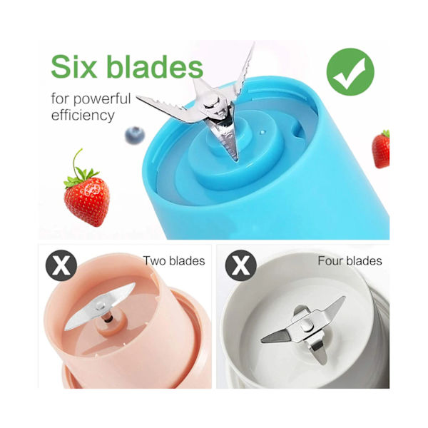 Blender, personlig storlek Blender USB Uppladdningsbar med 6 blad