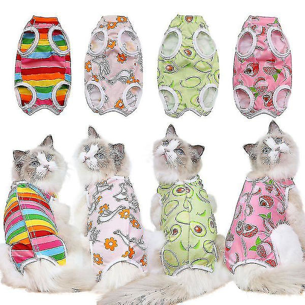Cat Recovery Suit Cat Sterilization Kläder Andningshalsband Alternativ Multicolor S