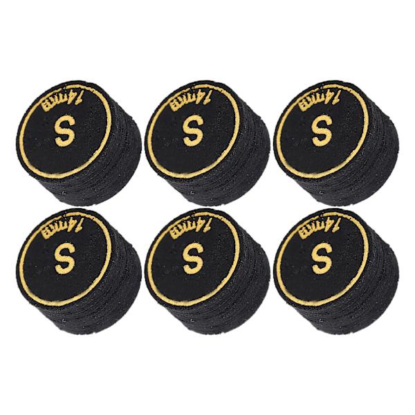 6 stk. Profesjonelle Multi Layer Billiard Pool Cue Tips Erstatning 14mm for Pool Cues Snooker