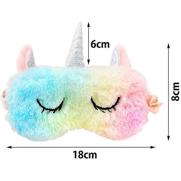 2 kpl Unicorn Kids Sleeping Mask, Söpöt 3D Eläimen silmänaamarit Hengittävä Pehmo Sleep Mask Gir