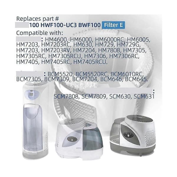 10 stk. luftfugterfiltre reservedele luftfugtervægefiltre til Holmeshwf100-uc3/bionairebwf100 Clea Black  White
