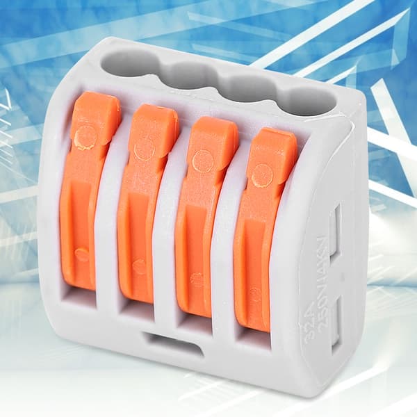 10 STK PCT214 4-vejs ledningsforbindelse Terminalblok Belysning Elektrisk kabel Hurtig tilslutning
