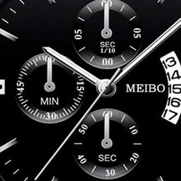 Business Mænd Date Watch Rustfrit Stål Bælte Metal Wrist Lovers Watch Sort