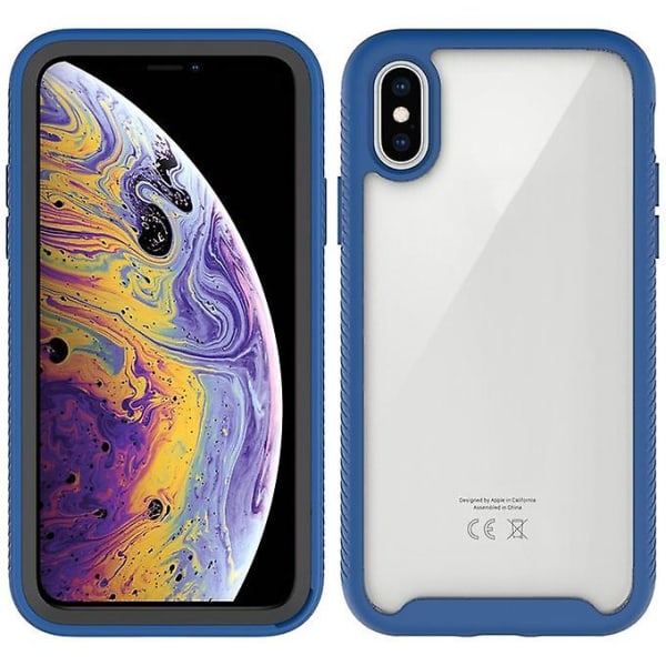 För Iphone X Starry Sky Solid Color Series Shockproof Pc + Tpu Case(kungsblå)