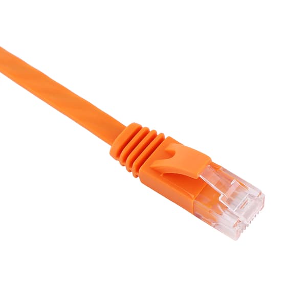 Flad RJ45 CAT6 Ethernet netværkskabel - 0,5m - 1000M - Orange