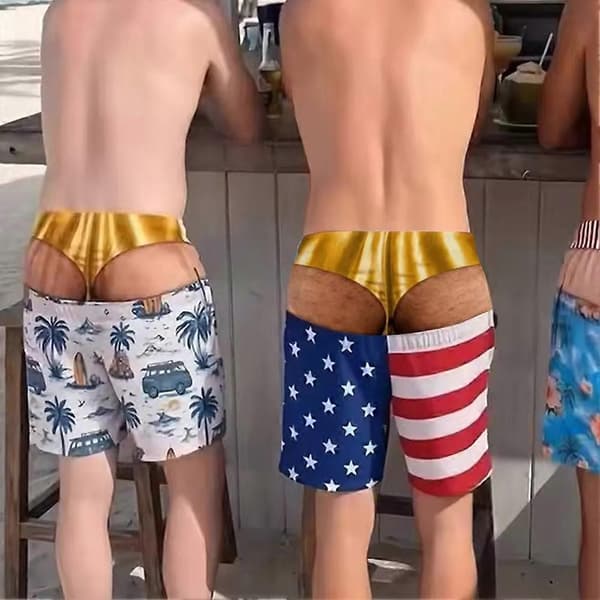 Sjove badebukser til mænd i normal pasform til ægtemand eller far B XL