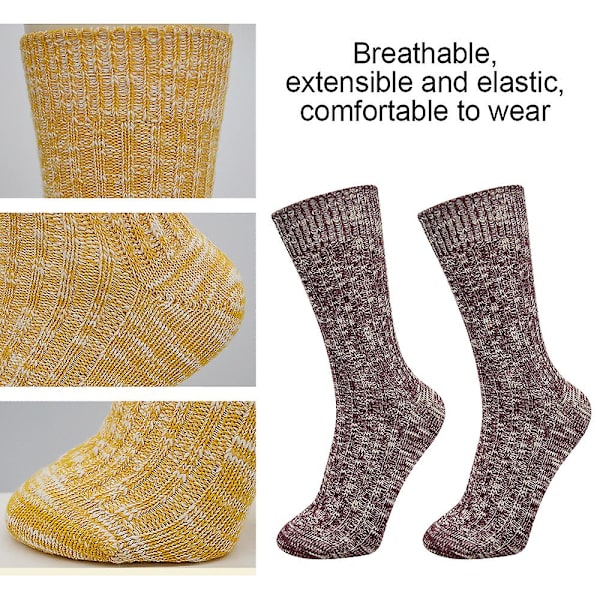Breathable Snowflake Socks Warm Soft Wool Socks Cozy Crew For Going Out In Winter-style 3
