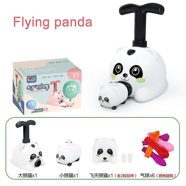 Hhcx-power Balloon Car Toy Inertial Power Balloon Education Science Puzzle Fun Toys For Children Christmas Gift fly panda