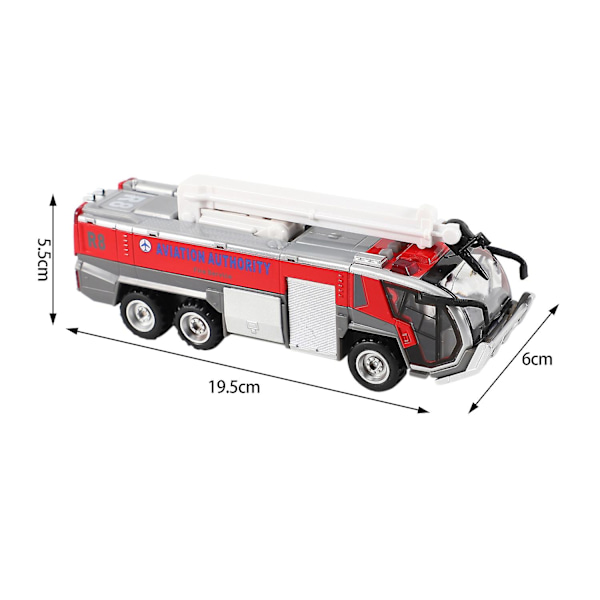 1:32 Lentokentän paloauton paloauto sähköinen painevalettu tekninen ajoneuvo Automallilelu äänellä Red  gray