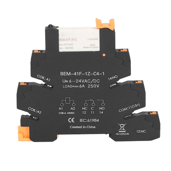 DC Control AC Ultratyndt Relæ DIN-skinne Montering Solid State SPDT 6A 6-24V Modul