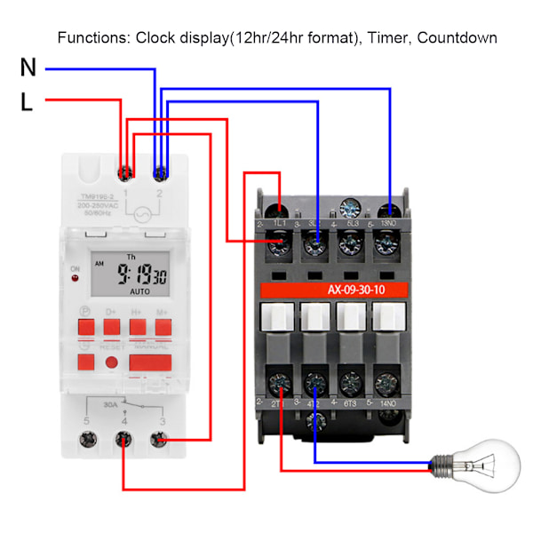 TM919B-2 200-250V AC 30A LCD 7 Dages Programmerbare Digitale Timerkontakter