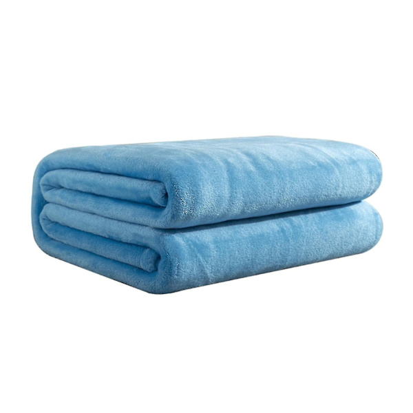 Täckefilt Mikrofiberflanell Mjuka filtar för bäddsoffor till soffa Ultravarma för alla årstider Gratis frakt Xinda Blue 100*150cm