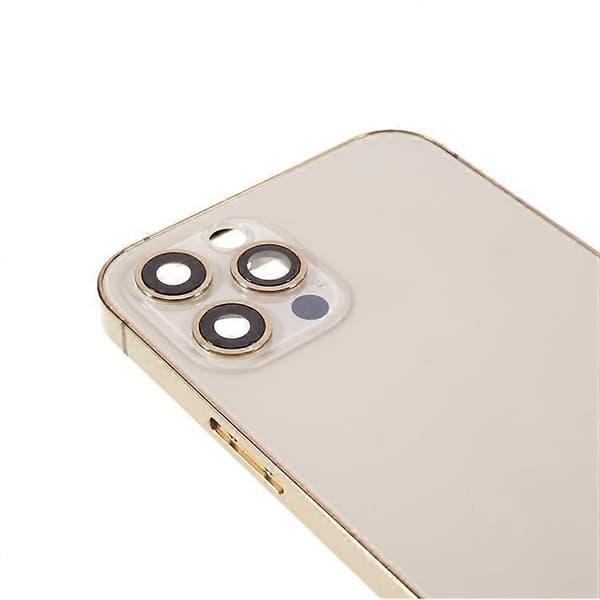 【BQ】Kompatibel med iPhone 12 Pro Bagbatteridæksel + Mellemramme + Sideknapper Erstatning, EU-version (med CE-logo) - Perfekt Gold