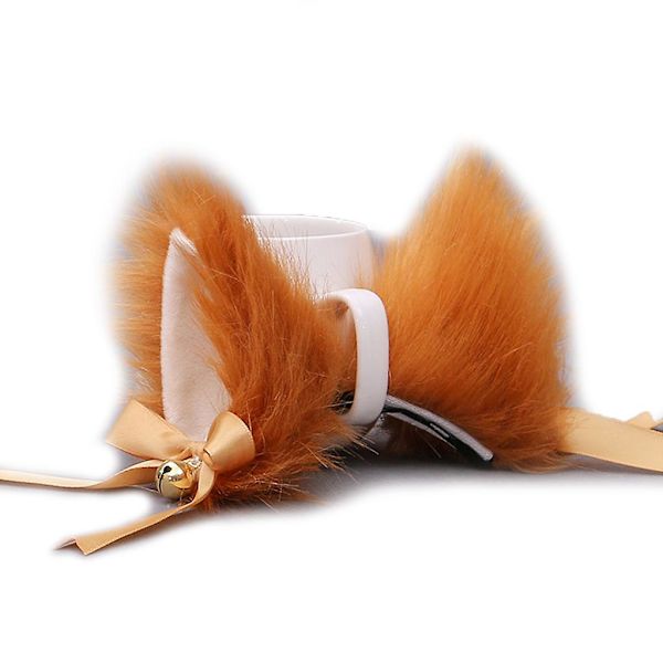 1 Pari Japanilaiset Naiset Tytöt Lolita Anime Hiusklipsit Söpöt Karvaiset Kissan Korville Hiusneula ja Bowknot Bell Cosplay-asu Snap Barrette Juhlamekko M
