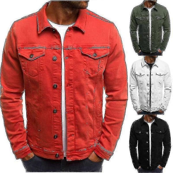 Herr Denim Jeansjacka Kort Im Fit Blue M