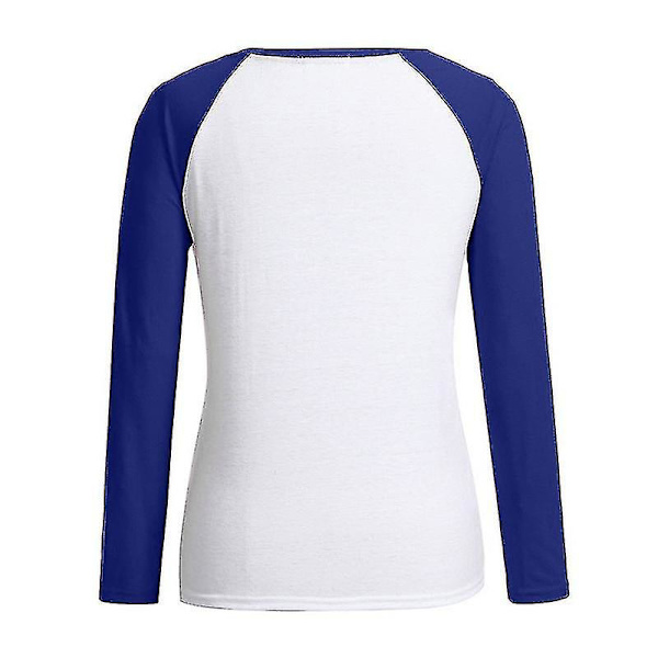 Hhcx-women Christmas Santa Print T-paita Pusero Basic Top T-paita Blue S