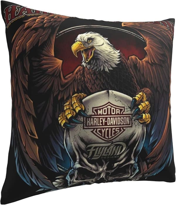 Bløde pudebetræk, Harley Davidson dekorative store firkantede farverige vaskbare pyntepuder til stue, sofa, soveværelse, hjemmebil 45x45cm