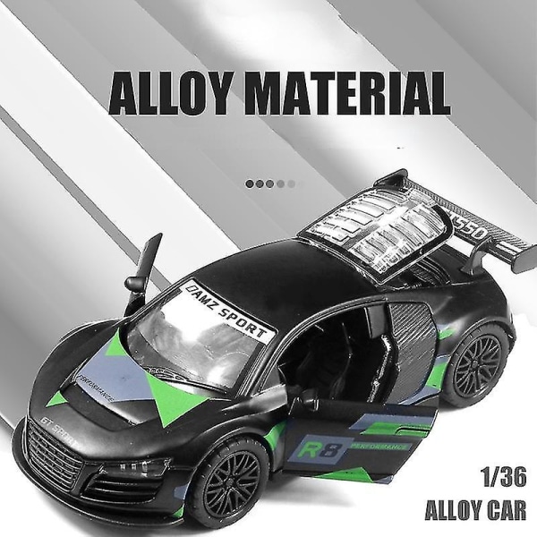 Hhcx-1:36 Legeret bilmodel Fast And Furious Pull Back Samlerobjekt Racing Track Drift Car Models Diecast Legetøj Julegave til drenge Mustang White-green