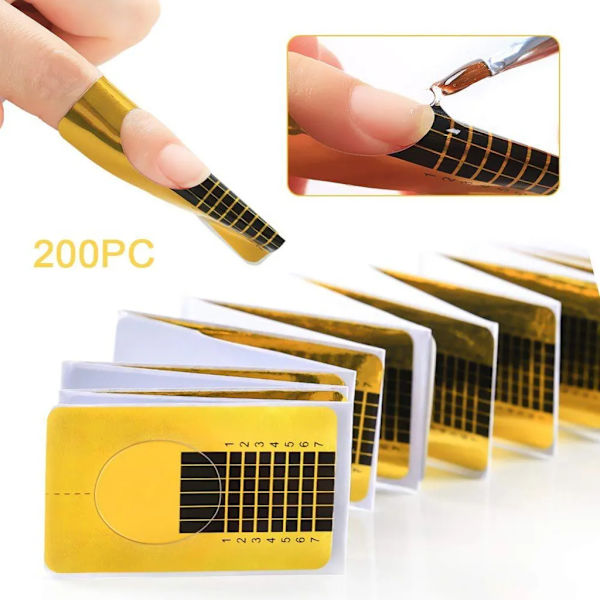 200 kpl kynsi geelikynsille, kynsienpidennys Golden stencils stencils kynnet