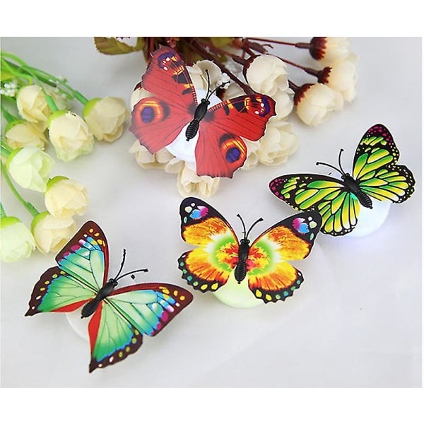 Värikäs Vaihtuva Butterfly Led Night Light Lamppu Kotihuone Juhlapöytä Seinäkoristelu