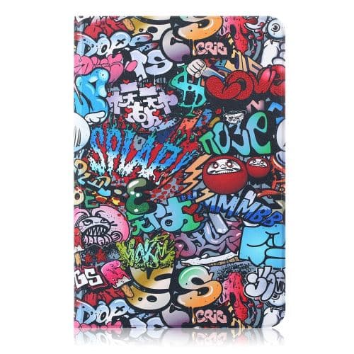【BQ】Mønstertrykt PU-etui med graffitimønsterholder til din H
