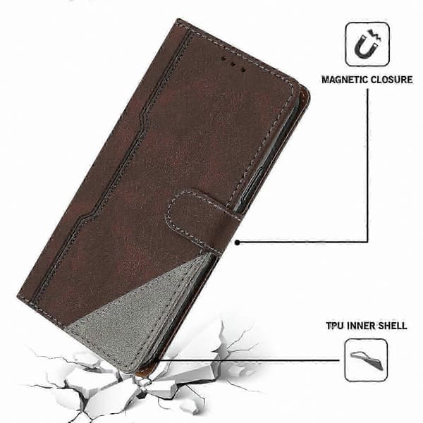 PU-læder flip-etui med kortholder til Nova 5T Brown