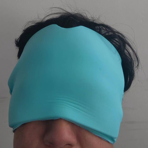 Kall cap, bekväm och töjbar ögonmask för ispackning för svullna ögon, spänningar, bihålor och stress relief Blue