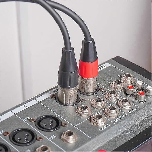 Kaksois-XLR–3,5 mm naarasadapteri, balansoitu minijack-mikrofonikaapeli kaiutinmikserille Black