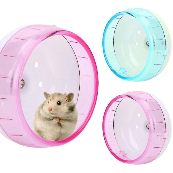 Ultratyst hamsterhjul Rulllöpband Marsvin Löpsport Rundhjul 12cm Hem Tillbehör til små djur Husdjursburar Pink