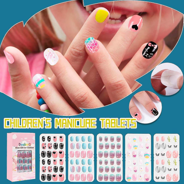 120 bitar av barns nagelbitar och falska nagelbitar set
