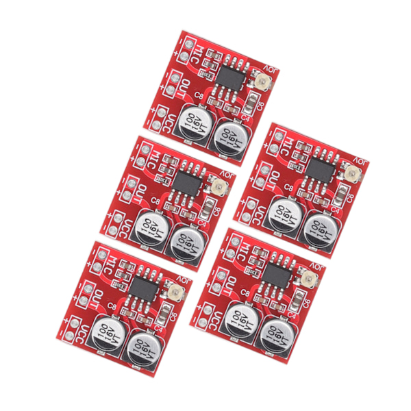 5-osainen elektreettimikrofonin vahvistinmoduuli säädettävällä vahvistuksella LM386 20-200x DC4V-12V