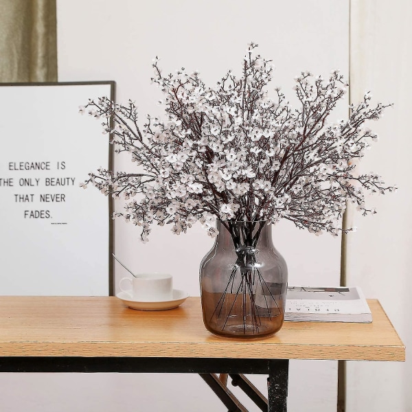 Gypsophila Artificial Blooms Blomster Bush Kunstig Silke Silica, blå white