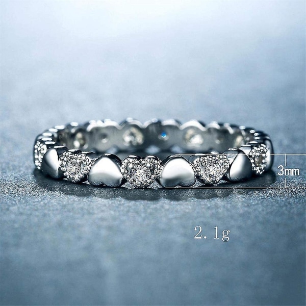 Rhinestone monterede ringe kreative runde kærlighed hjerte ring smykker kvinder gave 9