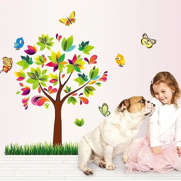Tee itse puu perhonen PVC-seinätarrat Liimat perhe seinätarrat Taide kodin sisustus Tyttö lapset lastenhuone