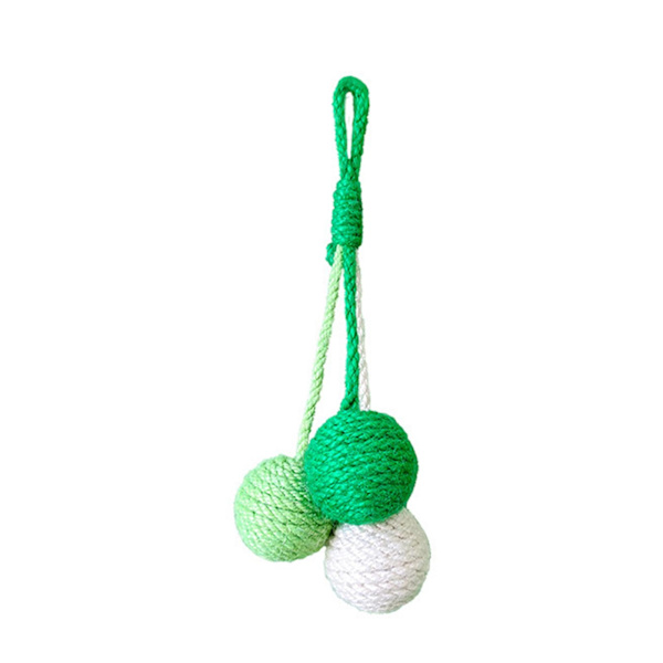 Cat Scratch Toy Inbyggd skramlande sten Reptålig husdjur Katt Hängande Sisal Scratch Ball Leksak Husdjurstillbehör Stad Green
