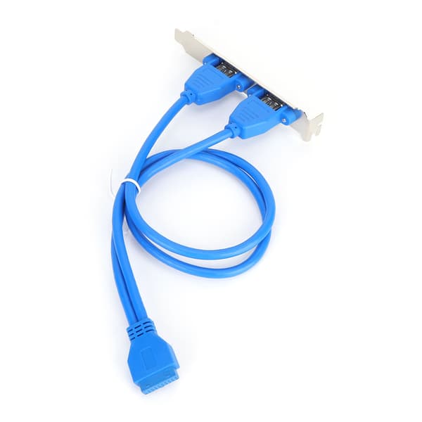 Dual Port USB Bakre Panel Bracket Moderkort 19 Pins förlängningskabel