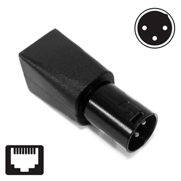 DMX til RJ45-stik RJ45 Ethernet til 3-bens XLR DMX hun- og hanadapter sæt (3PIN 3Par) Black