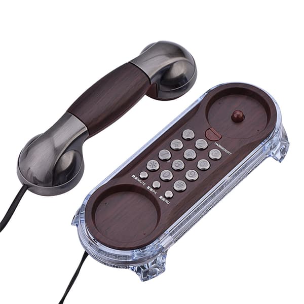 Antik vægmonteret telefon med blå baggrundsbelysning - 1 stk