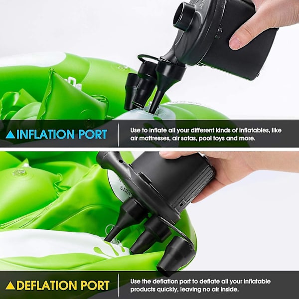 Luftpump för uppblåsbara pooler, Elektrisk luftpump för uppblåsbara, snabbfyllningsinflator Deflator luftpump Perfekt