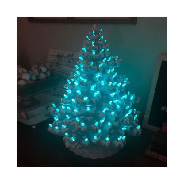 Mini Christmas Xmas Resin Tree Lamp Kreativ julepynt til boligdekoration Blue