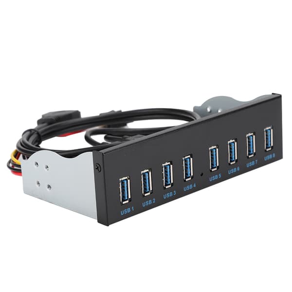 PC-datamaskin frontpaneladapter: USB 3.0 19PIN 8-ports hub med optisk enhetsforlengelse