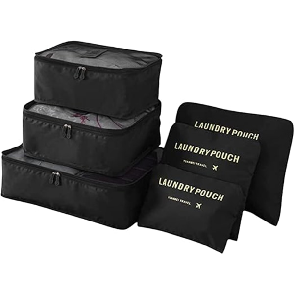 Resbagage Organizer Väskor för ryggsäck Kläder förvaring Vattentät 6 Set