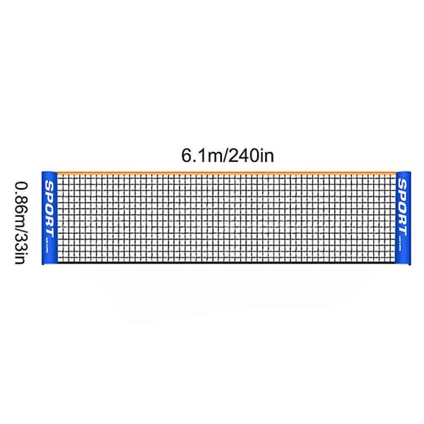 Bärbar hopfällbar Enkel 3m 4m 5m 6m Tennisnät Badmintonnät 6m
