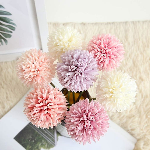 Tekokukka silkki muovinen hortensia voikukka hyasintti muovikukka 6 kpl Purple