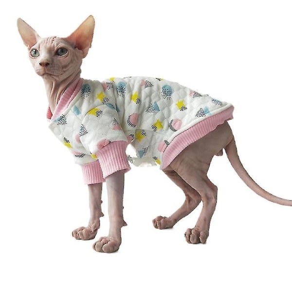 Hårlösa kattkläder Varm bomull Katt Sphinx Devon Kattkläder Mjuka hudvänliga kattkappor Katttillbehör Katttillbehör 1 Xs